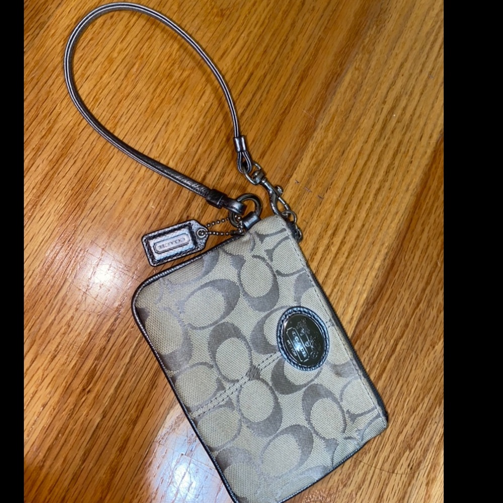 Coach Grey Wristlet